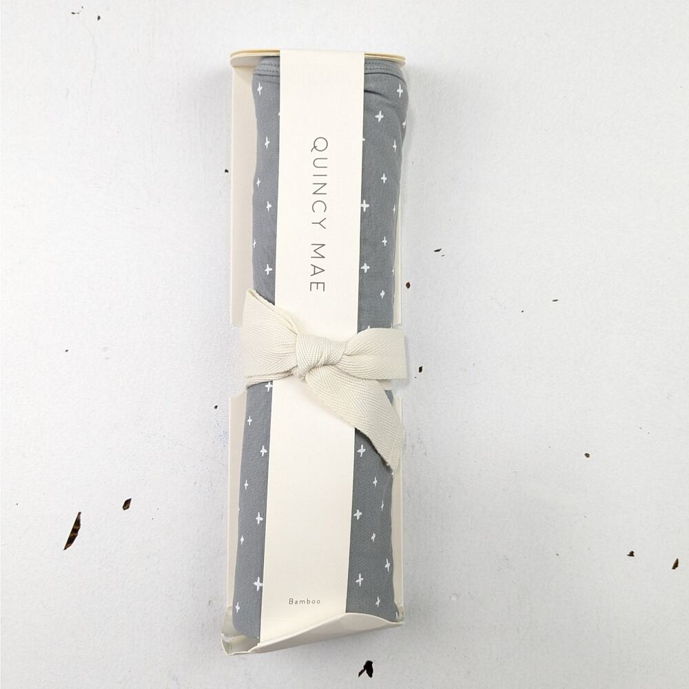 Quincy Mae Dusty Blue Star Stretchy Swaddle Blanket - 42" x 42"